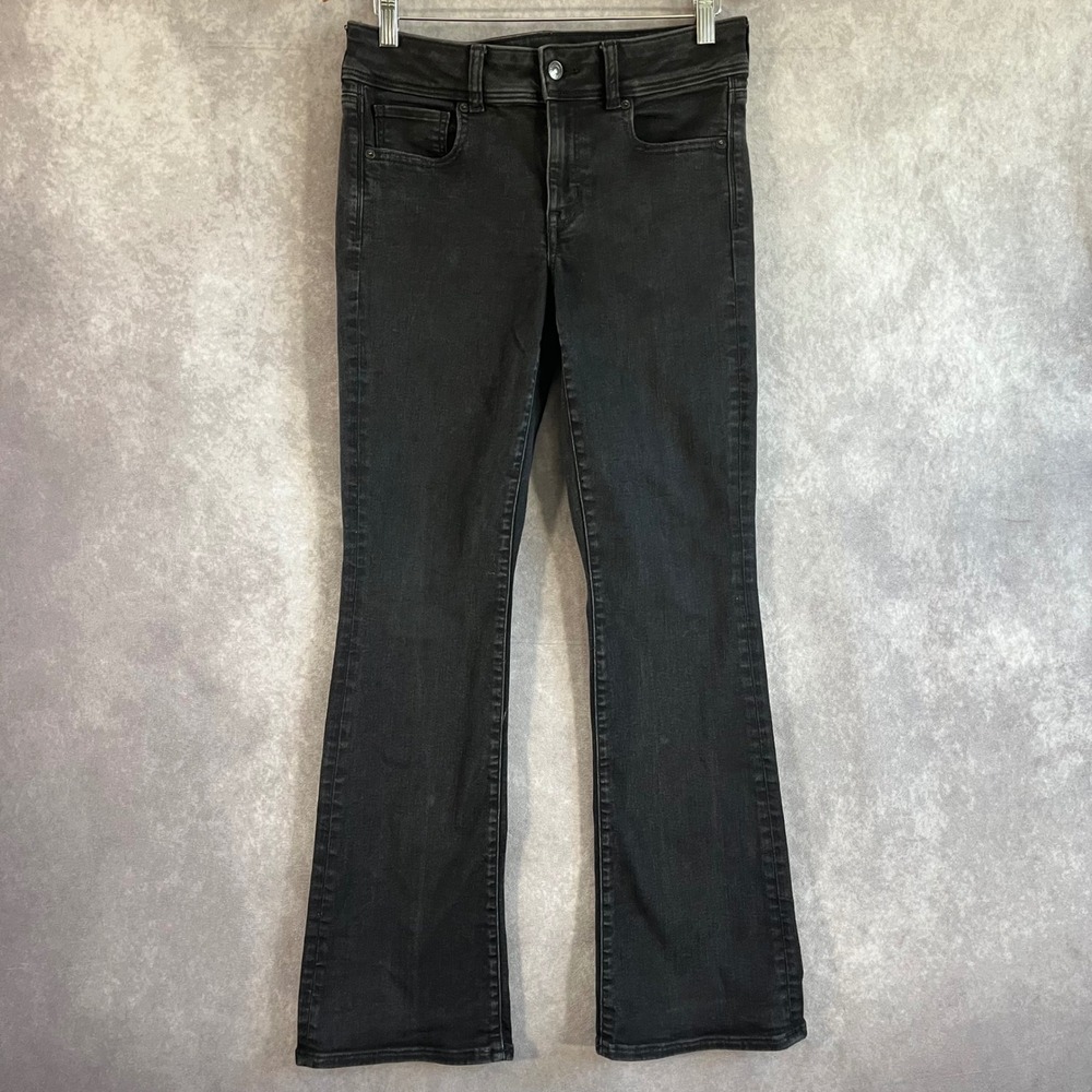 American Eagle Kick Boot Jeans Womens 6 Black Next Level Stretch Denim Casual